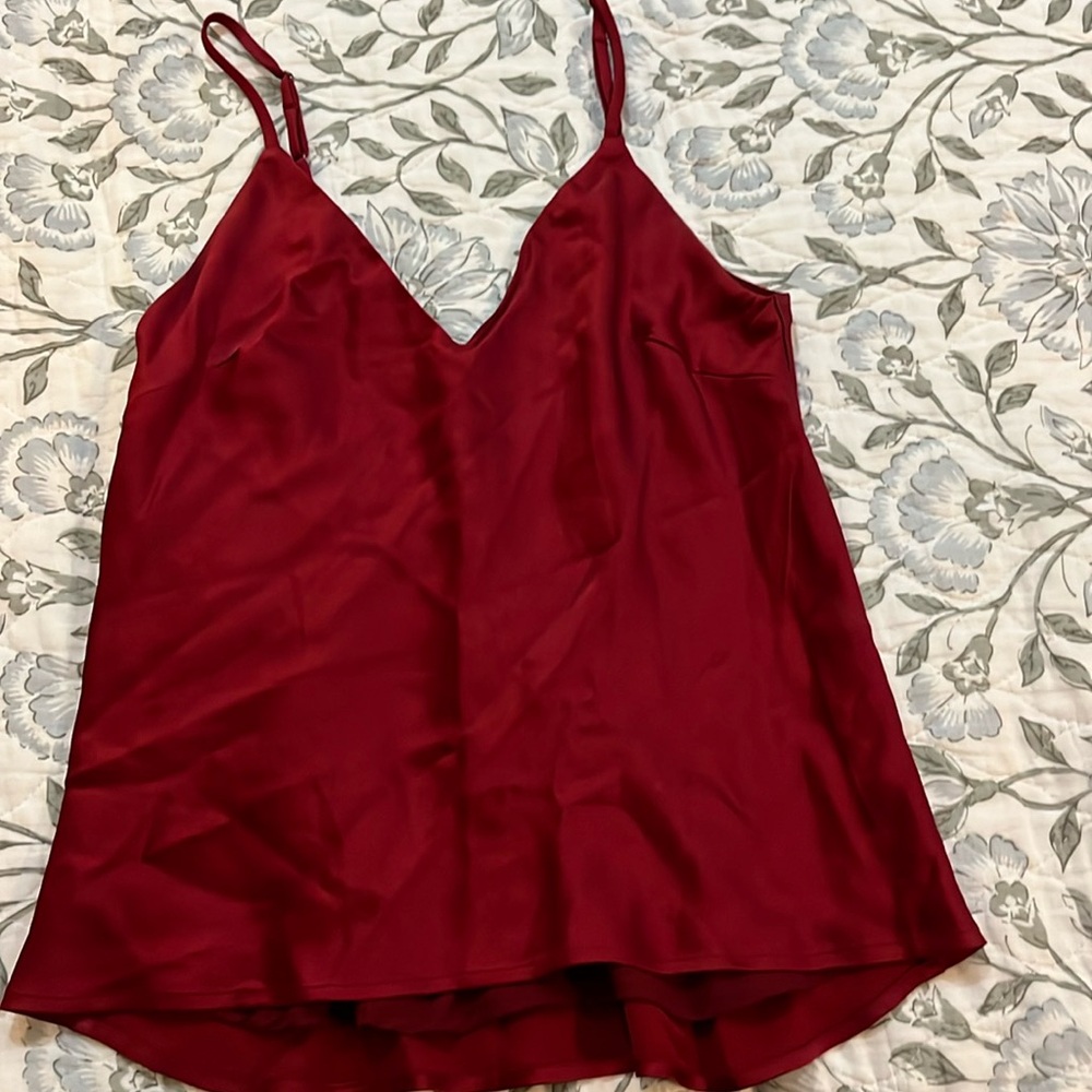 Red silk camisole